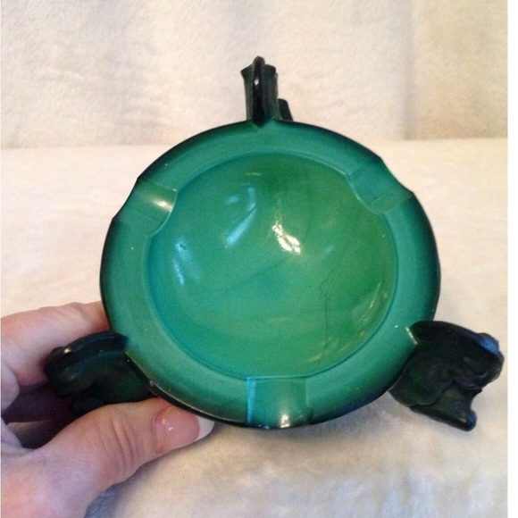 Art Deco 1930' Malachite Jade Ashtray H.Hoffmann - Picture 4 of 4